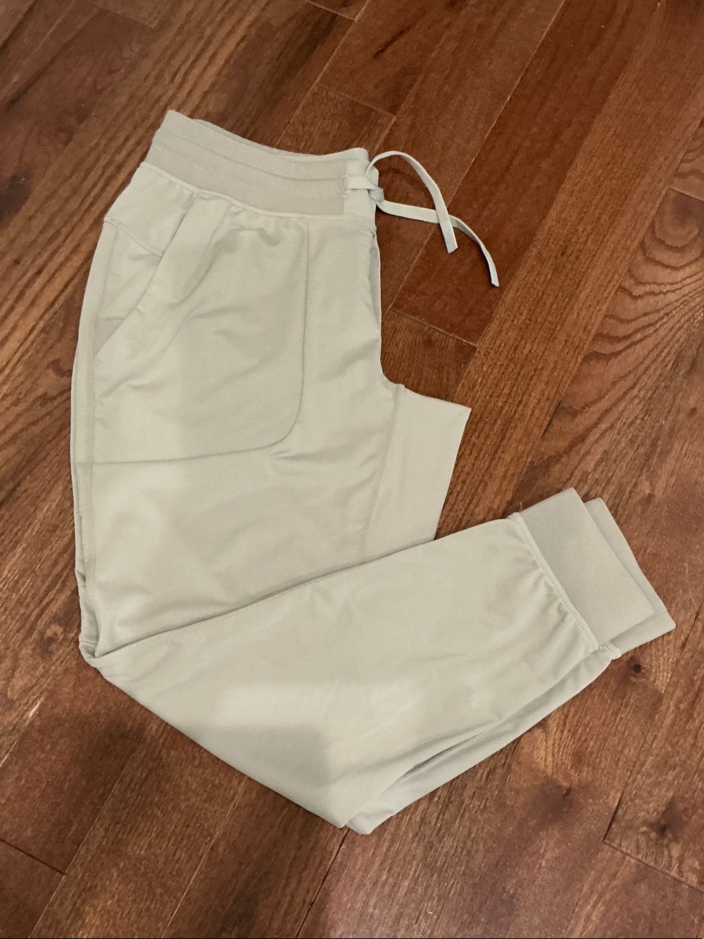 BURLEBO Men's Drawstring Performance Joggers Light Beige